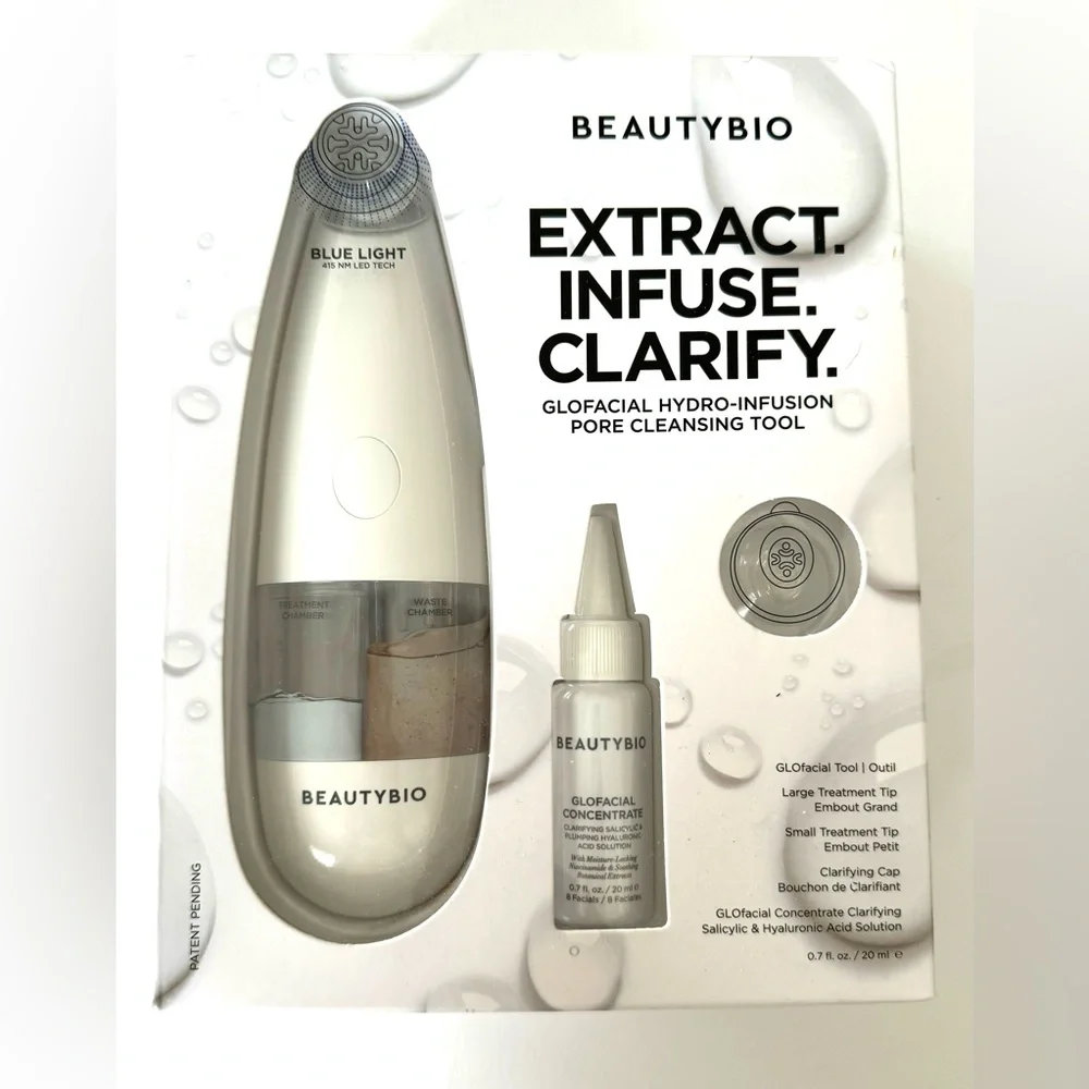 BeautyBio Hydration Facial Pore Cleansing Tool with Blue LED - NWT